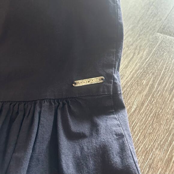 EUC Saint James Navy Cotton Fit & Flare Sleeveless Dress 4 Classic French Style - Picture 10 of 14